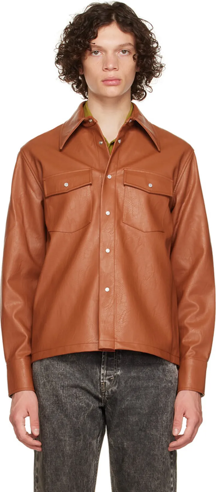 Séfr Brown Matsy Faux-Leather Jacket