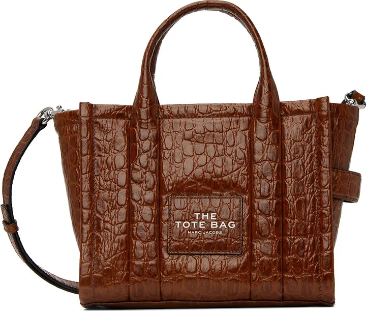 Marc Jacobs Brown Mini Croc-Embossed 'The Tote Bag' Tote