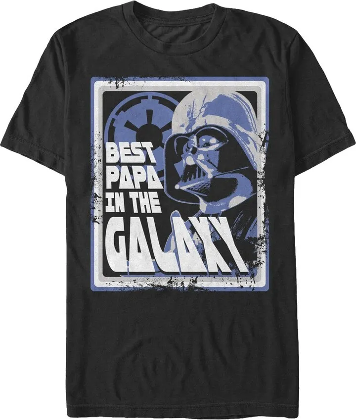Men's Star Wars Darth Vader Best Papa in the Galaxy Window T-Shirt - Black - Medium