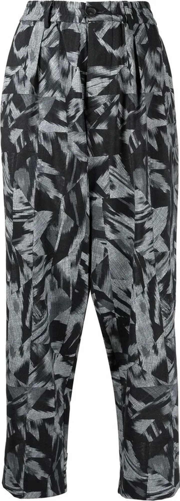 Abstract-Print Straight Trousers