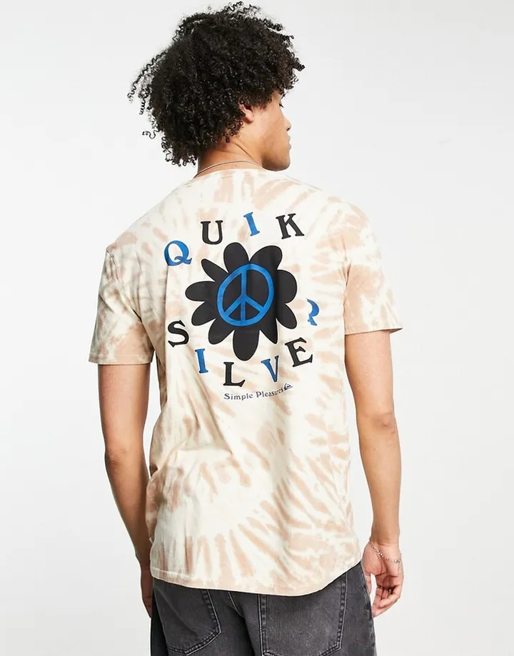 Quiksilver Peaceful Life t-shirt in brown tie dye