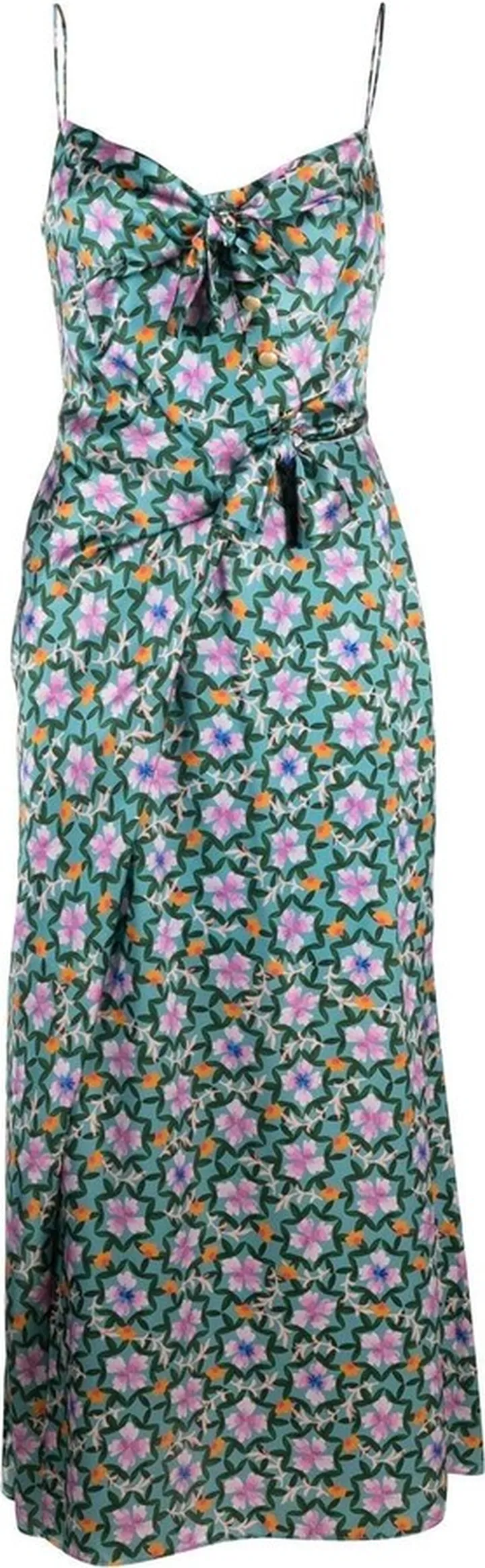 Floral-Print Silk Midi Dress
