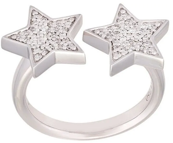 'Stasia' diamond double star ring