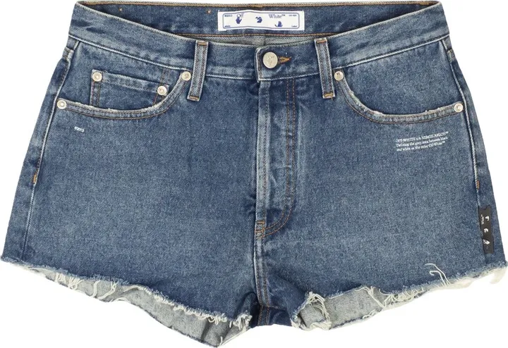 Blue Denim Frayed Shorts
