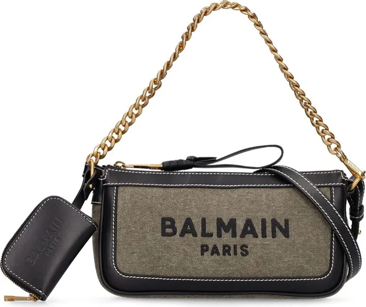 B-Army canvas & leather shoulder bag