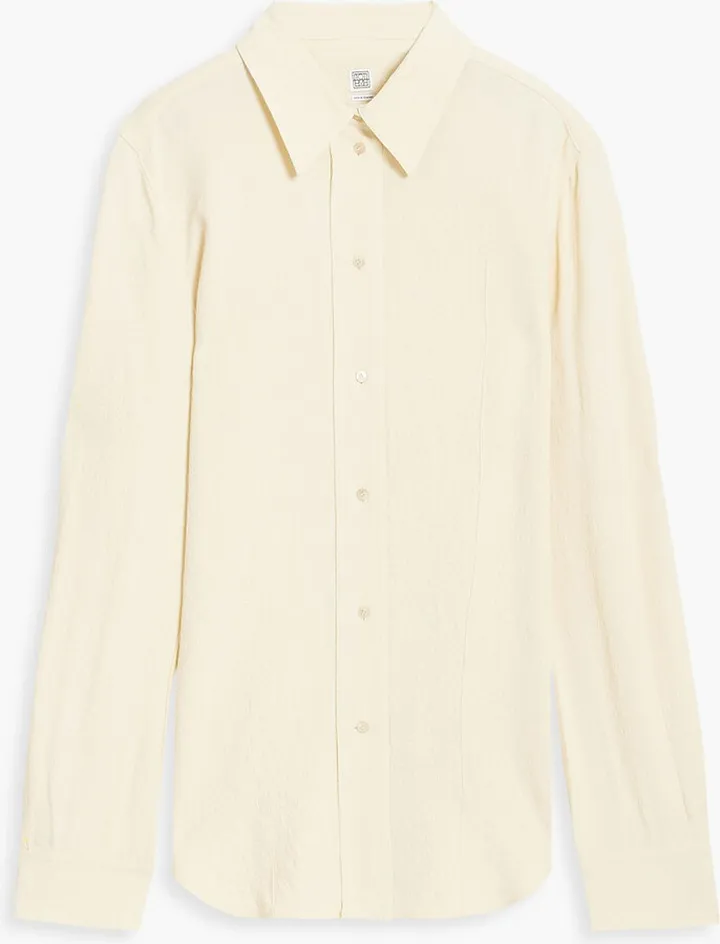 Textured-crepe shirt