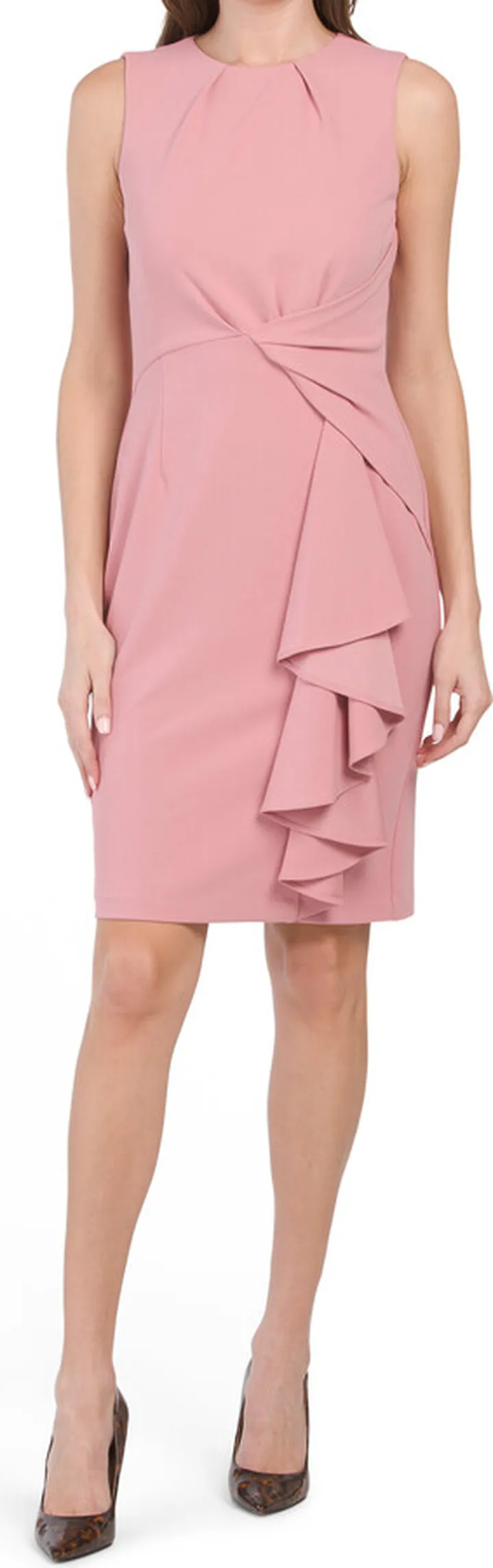 Sleeveless Side Ruffle Dress