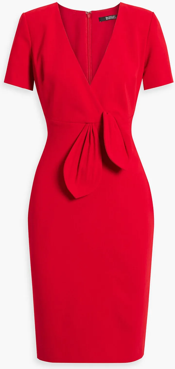 Wrap-effect cady mini dress