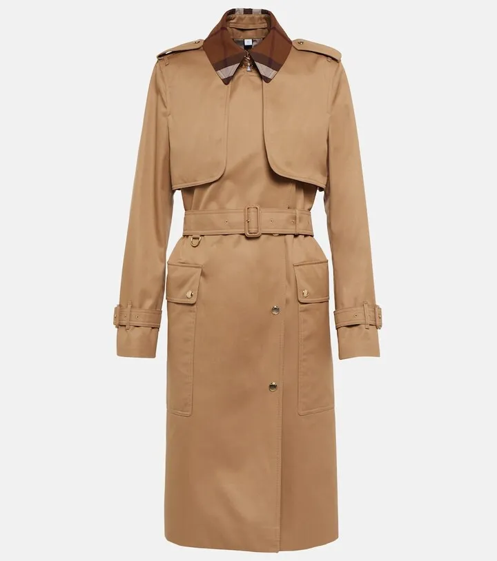 Cotton gabardine trench coat