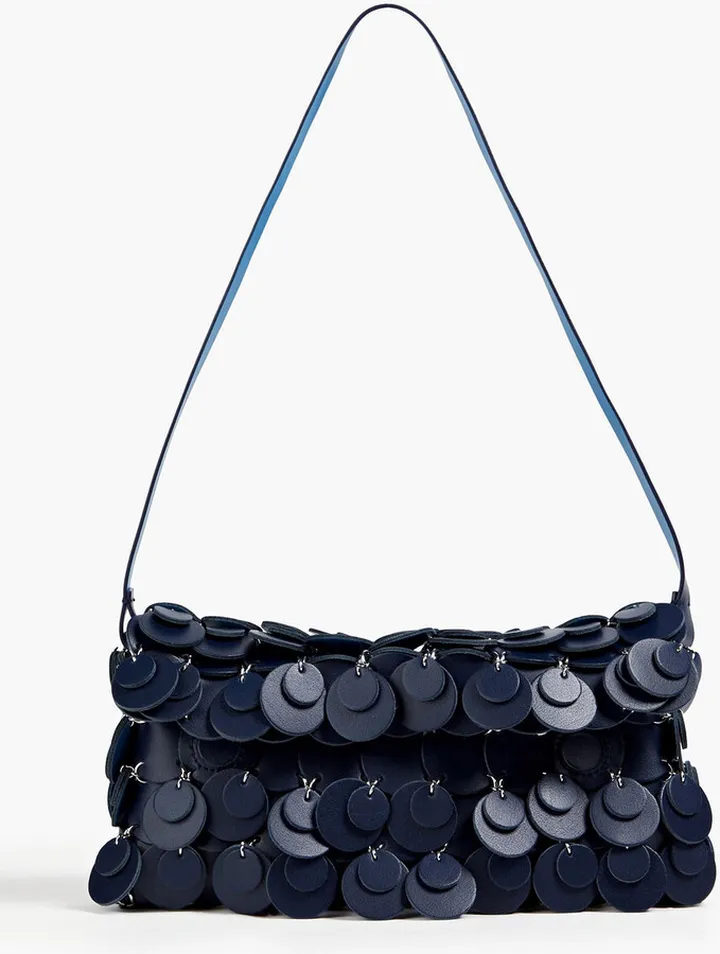 Sphere leather chainmail shoulder bag