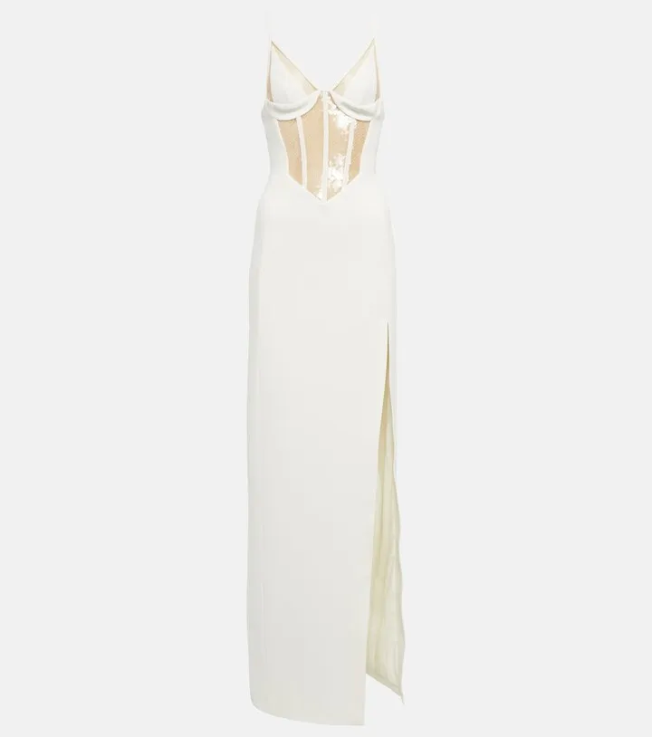 Sequined cutout cady maxi dress
