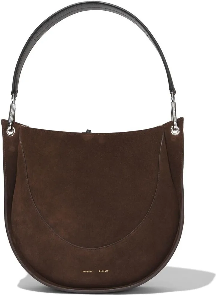 Arch suede shoulder bag
