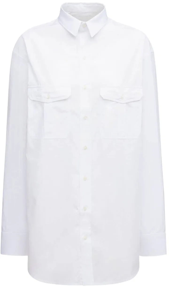 Cotton poplin mini shirt dress