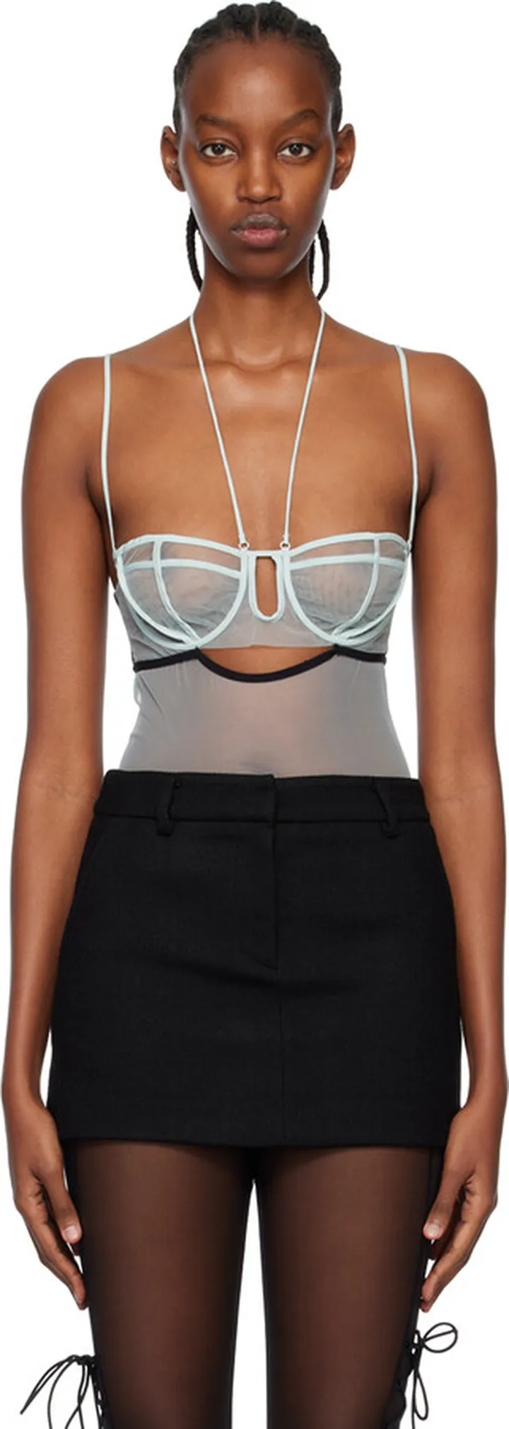 Nensi Dojaka SSENSE Exclusive Blue Bodysuit