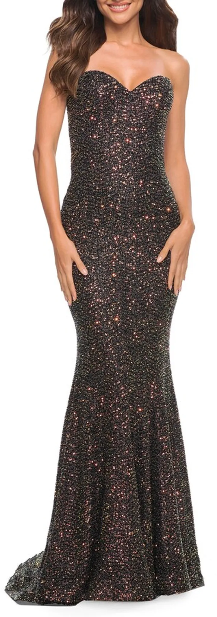 Strapless Sequin Gown