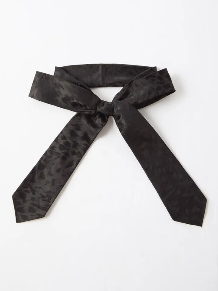 Leopard-print Jacquard Silk-satin Tie