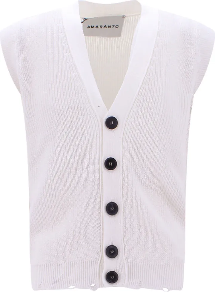 Cotton vest with fringed bottom