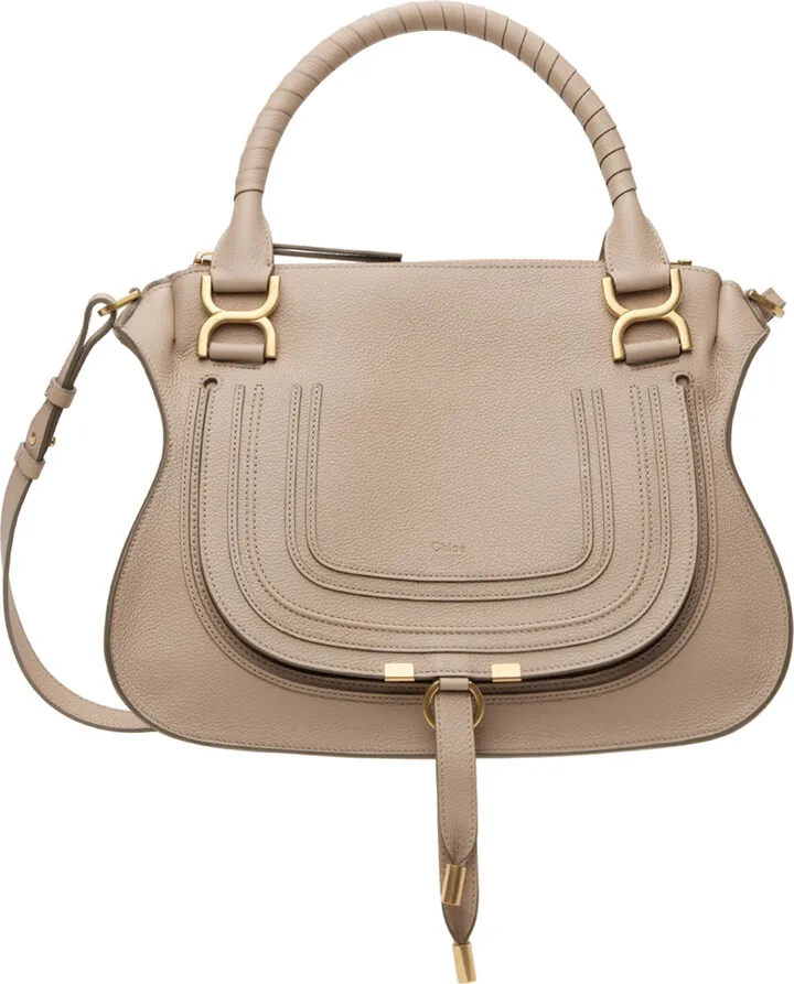 Chloé Tan Medium Marcie Double Carry Bag