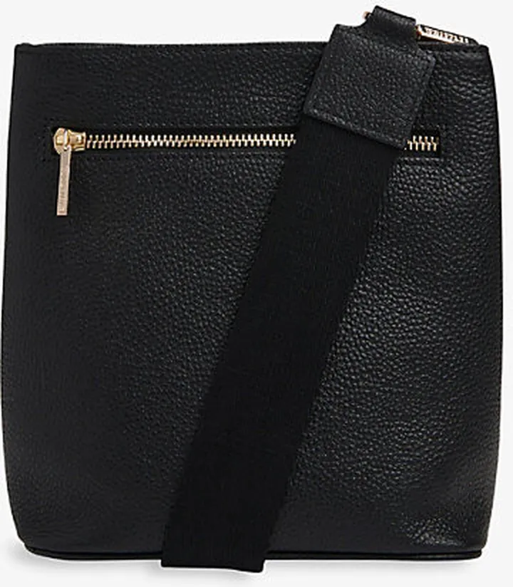 Womens Black Leather Crossbody bag