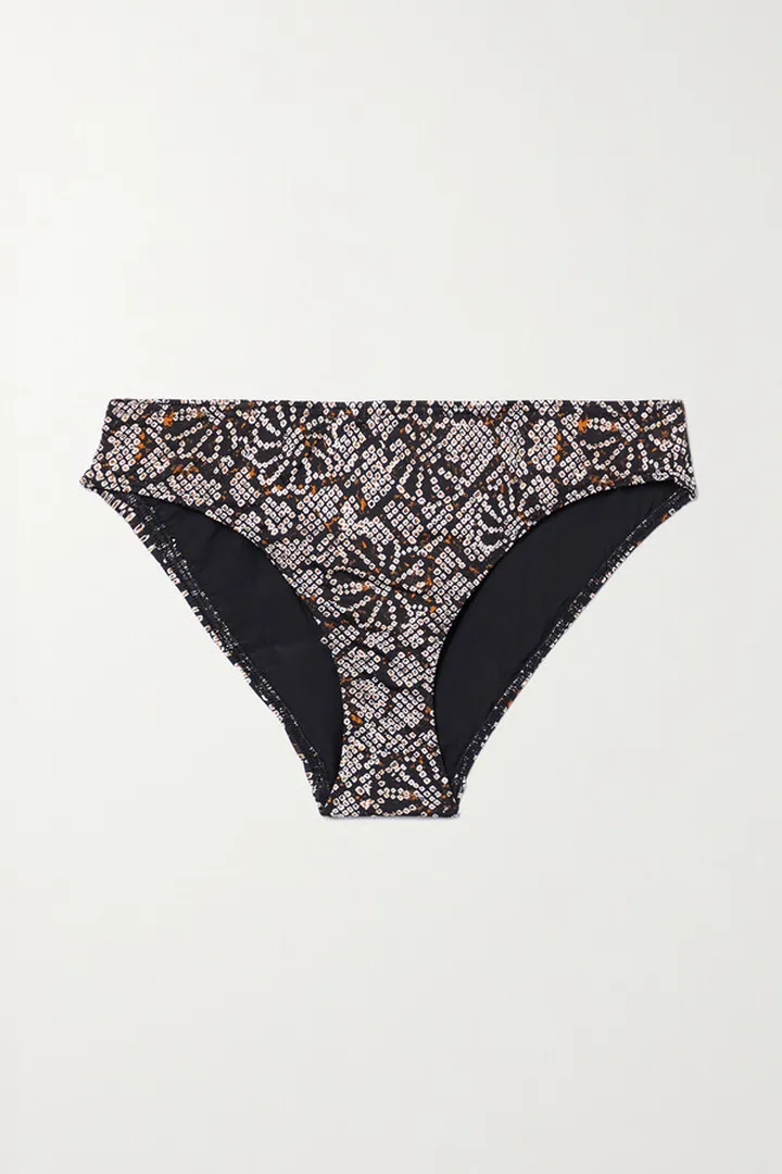 Ulla Johnson - Dani Printed Bikini Briefs - Black