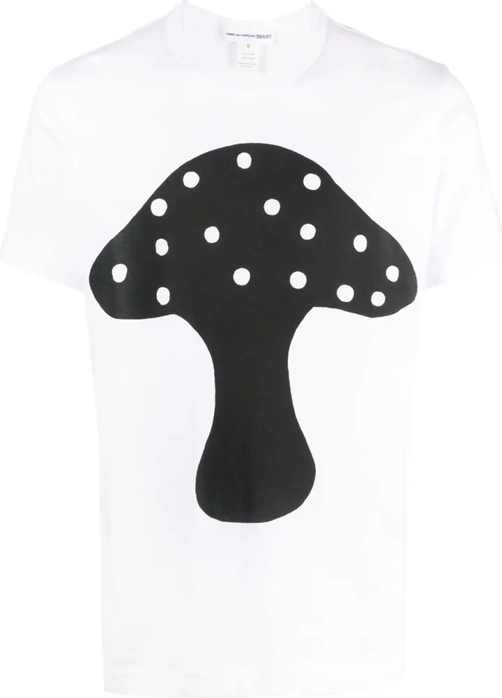mushroom-print cotton T-shirt