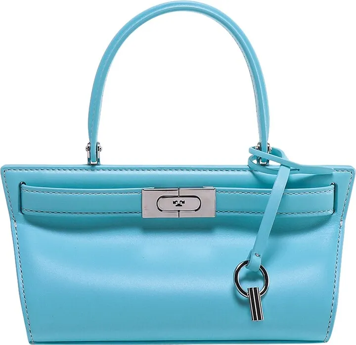 Leather handbag with frontal monogram