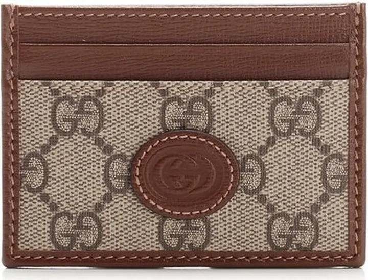 Gucci Logo Patch Monogram Print Cardholder