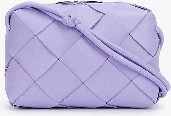 Womens Wisteria-silver Camera Small Intrecciato Leather Cross-body bag