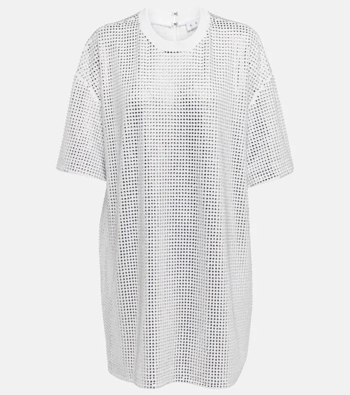 Crystal-embellished T-shirt dress