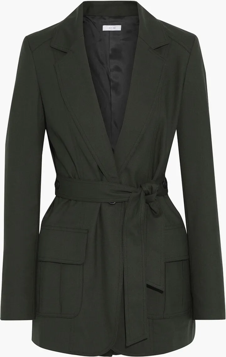 Charlène belted twill blazer