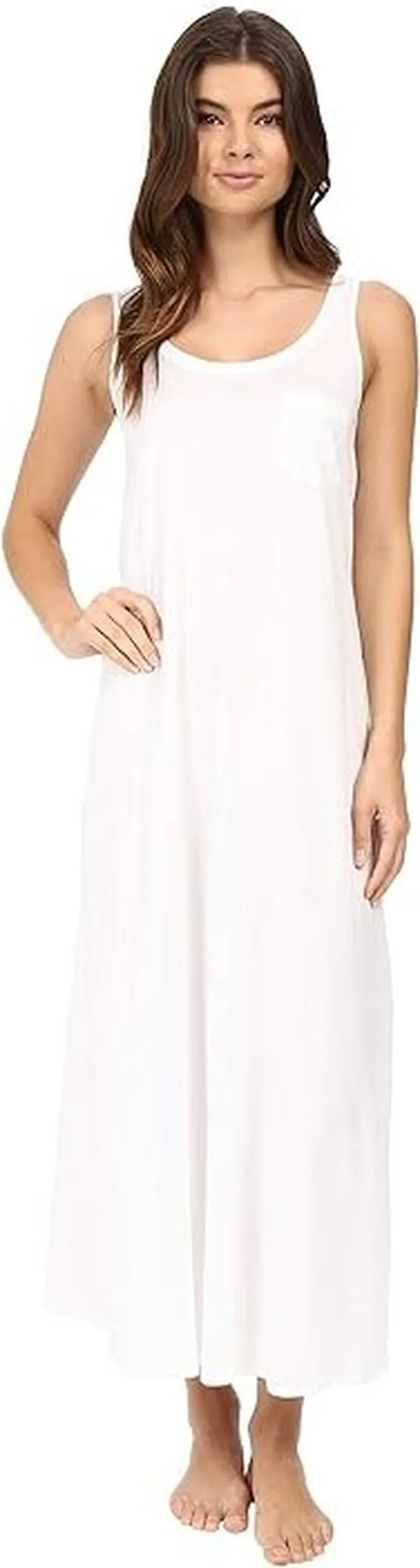 Hanro Cotton Deluxe Long Tank Nightgown (White) Women's Pajama