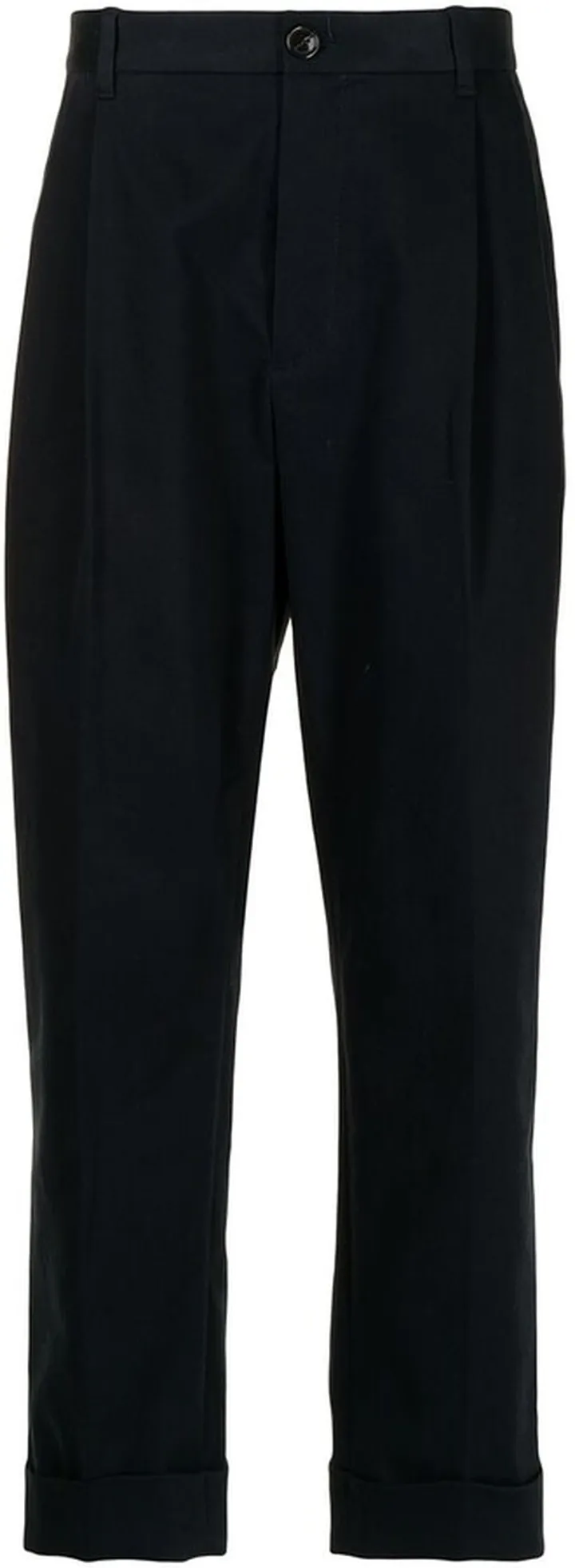 Turn-Up Hem Straight Trousers