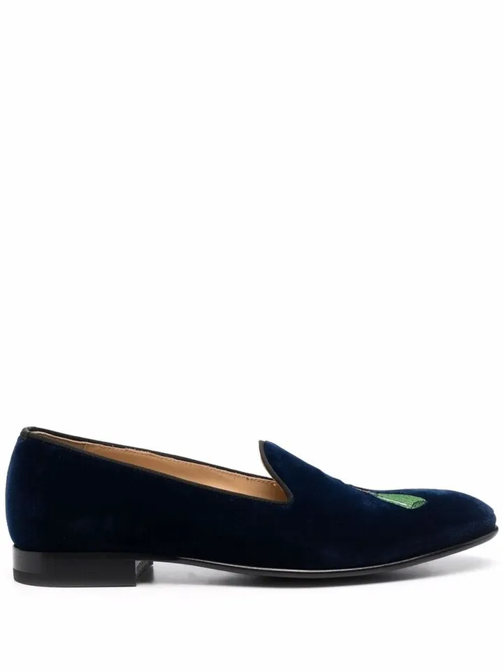 Jay embroidered velvet slippers