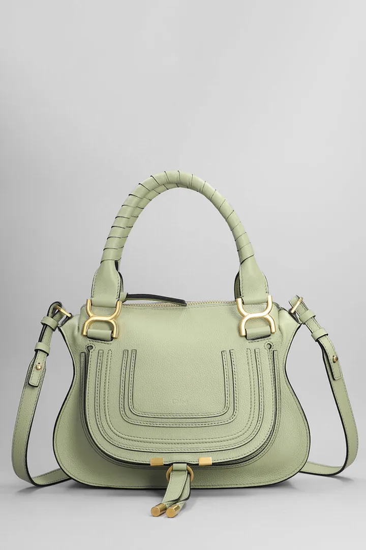 Shoulder Bag In Green Leather
