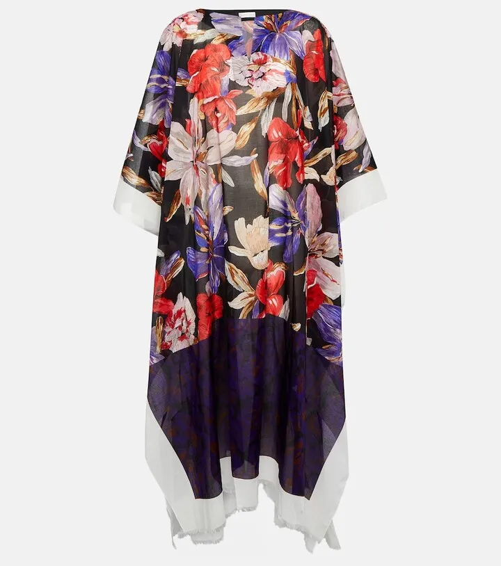 Printed cotton beach dress