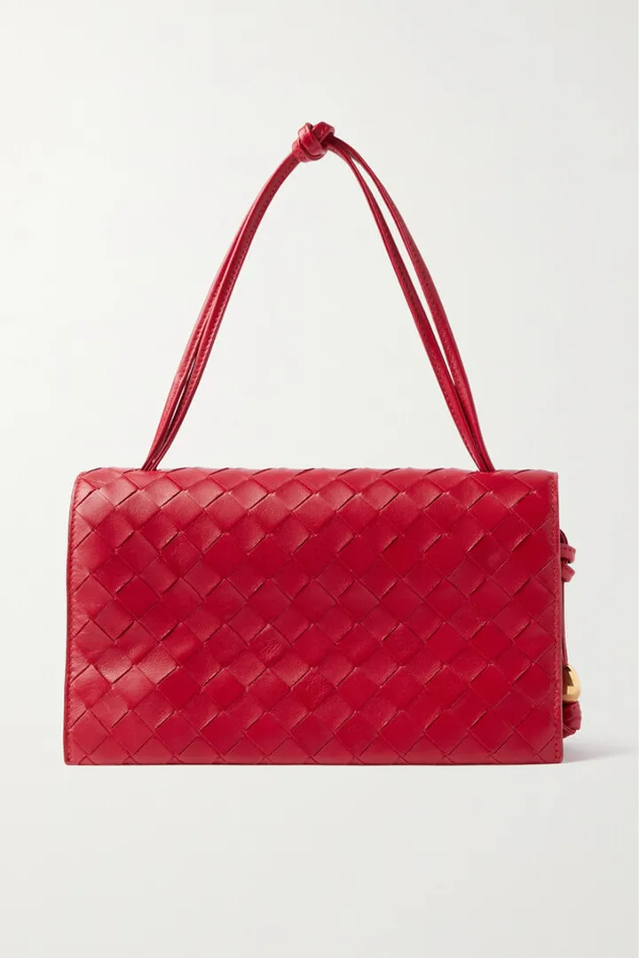 Bottega Veneta - Trio Intrecciato Leather Bag - Red