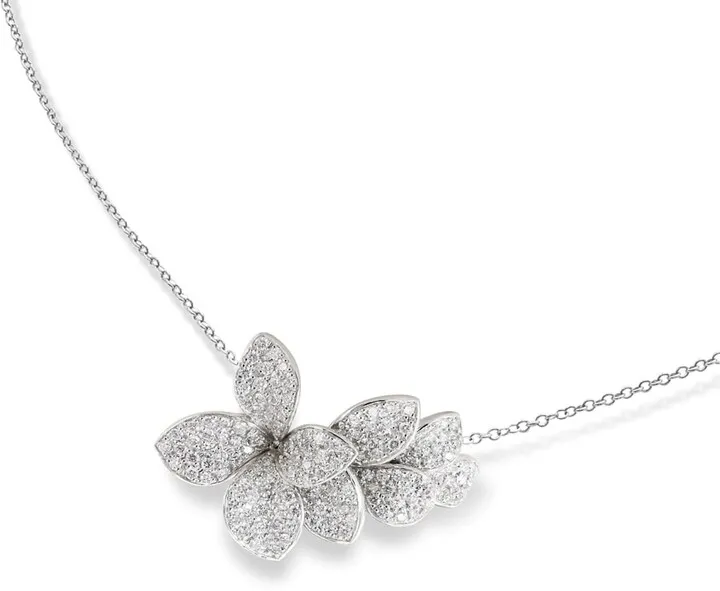 Giardini Segreti 18k White Gold Short Diamond Pendant Necklace