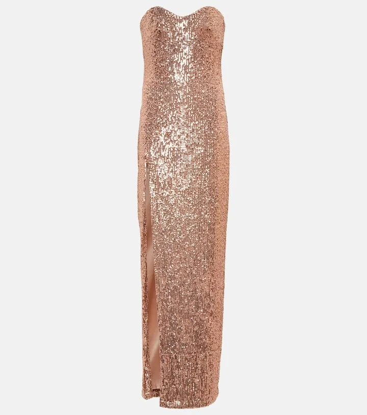 Sequined strapless gown