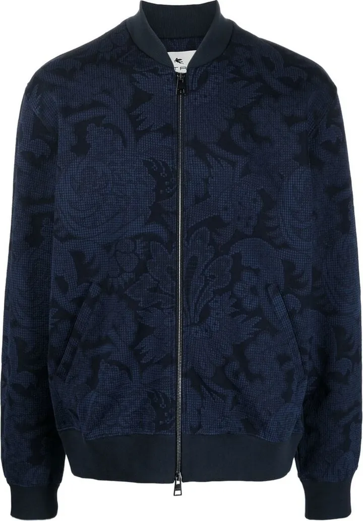 Floral-Print Jersey Bomber-Jacket