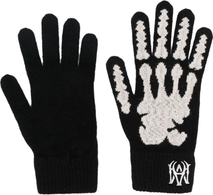 Cashmere Embroidered-Logo Gloves