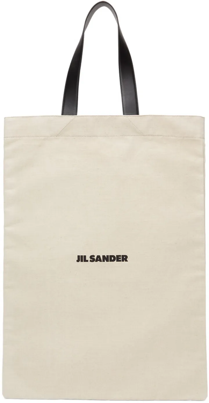 Jil Sander Off-White Large Flat Shopper Tote