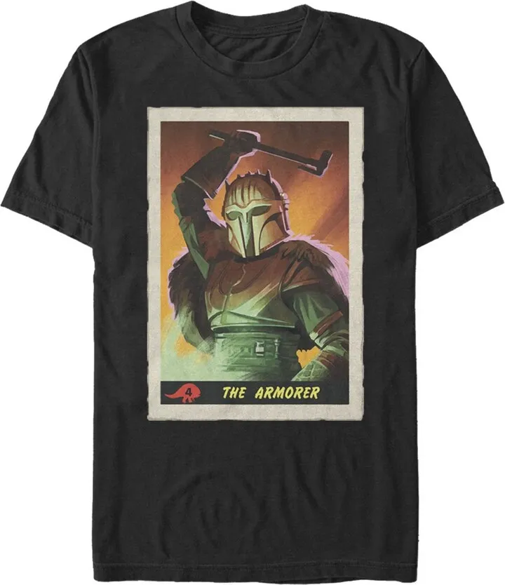 Men's Star Wars The Mandalorian The Armorer Trading Card T-Shirt - Black - X Large