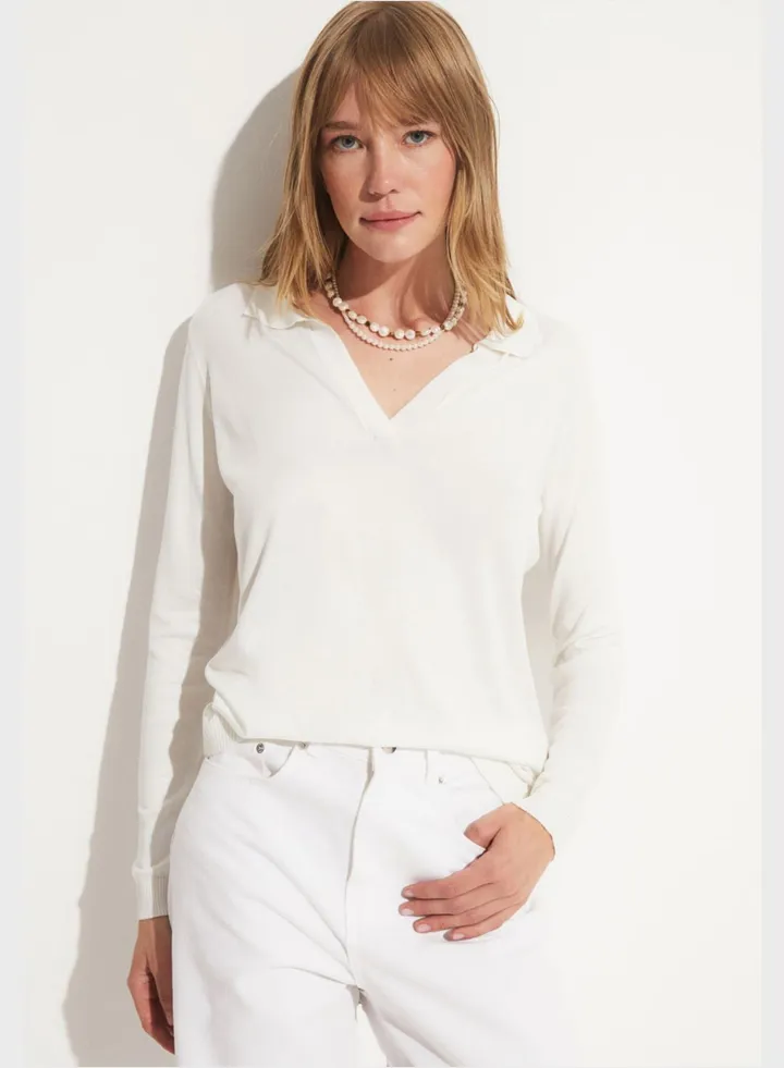 Polo Neck Knitted Sweater