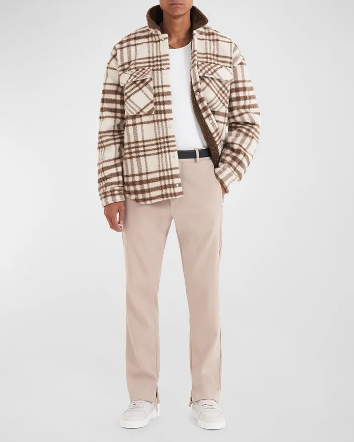Men's Plaid Sherpa Overshirt