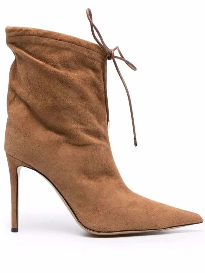 Pointed Lace-Up Boots