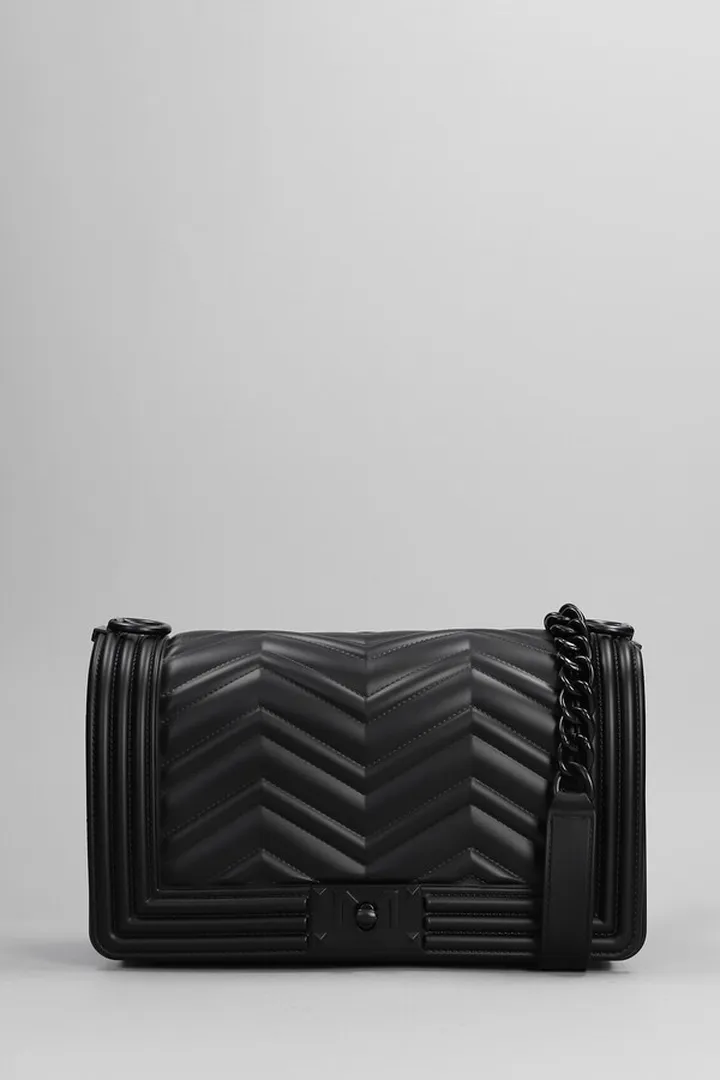 Flat Manhattan M Shoulder Bag In Black Pvc