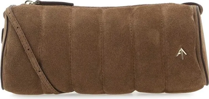 Manu Atelier Cylinder Logo Plaque Padded Shoulder Bag