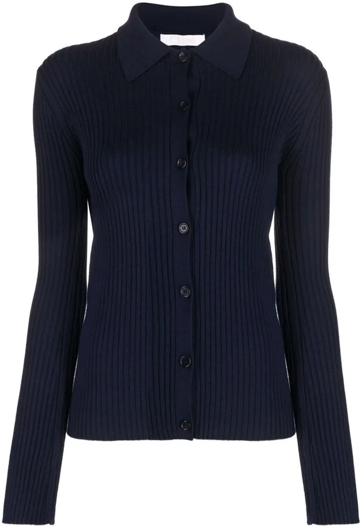 CHLOÉ- Long Sleeve Wool Polo Shirt