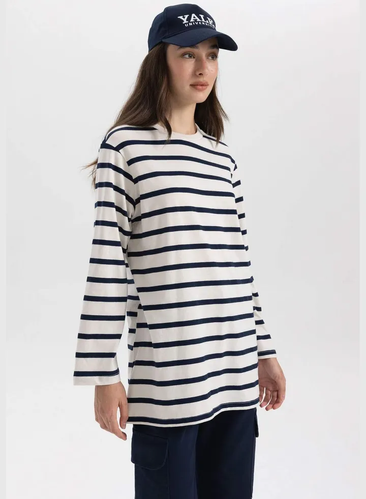 Woman Bike Neck Long Sleeve Tunic