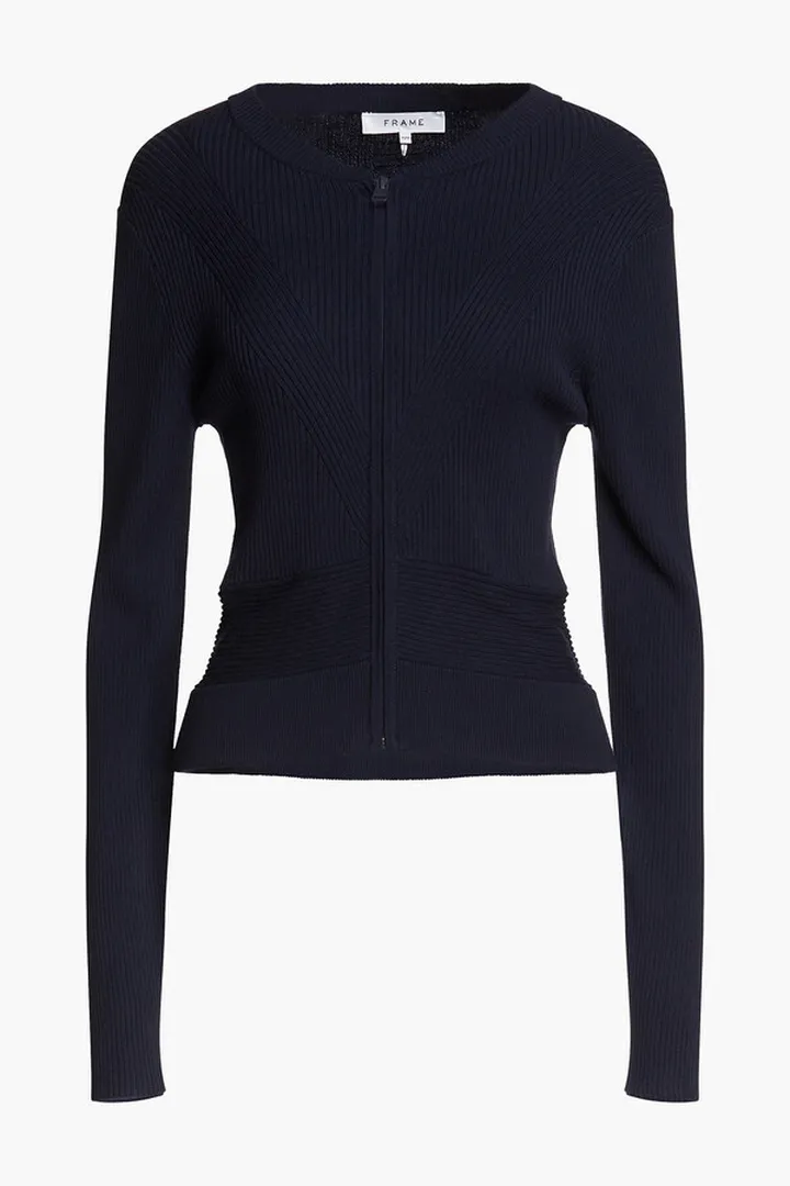 Ribbed-knit cardigan
